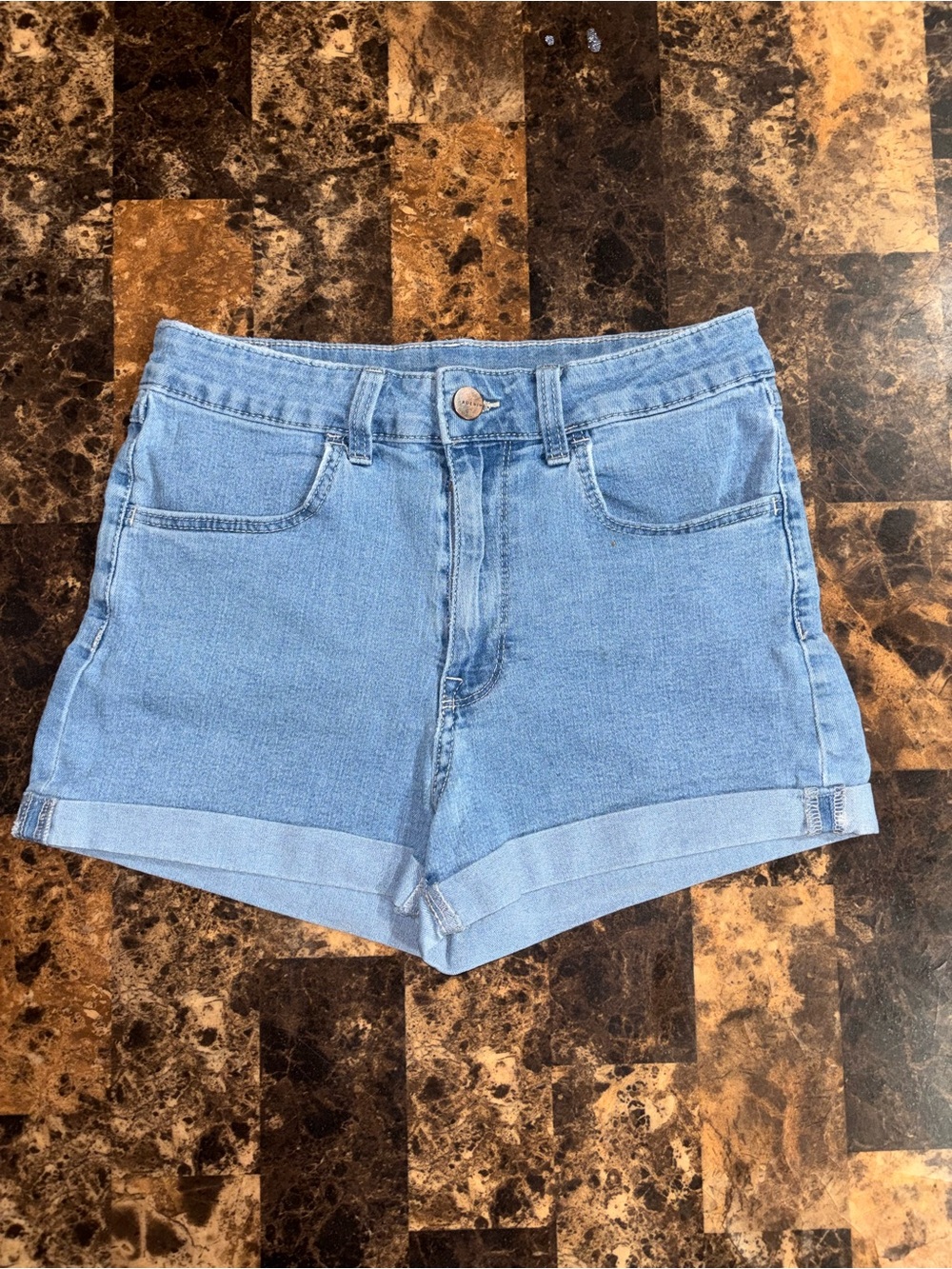 Light Blue Denim Cuffed Women’s Shorts